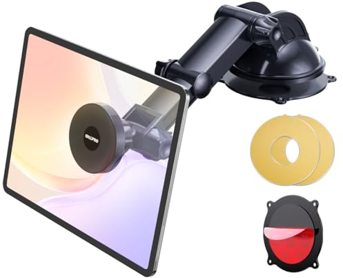 OHLPRO Support Tablette Magnétique Voiture, Ventouse Puissante pour Tableau de Bord & Pare-Brise, Bras Extensible, Rotation 360°, Compatible iPad, Samsung, Android, iPhone et Tablettes 4-13