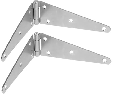 HOMSFOU 2pcs Heavy Duty Galvanized Iron Strap Hinges Large Outdoor Gate Hinges for Barn Garage Wooden Fence Doors with Easy Installation and Multipurpose Use