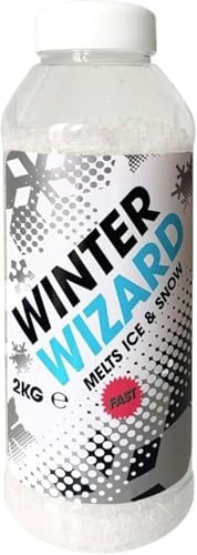 2kg Winter Wizard Ice & Snow De-Icer White Grit Salt | For Roads & Paths