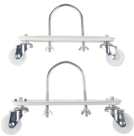 EcoLivzen Soporte de radiador eléctrico con Ruedas giratorias de 360°, Soporte de Calentador móvil de Acero al Carbono, Paquete de 2 Unidades Negro/Blanco (Negro)