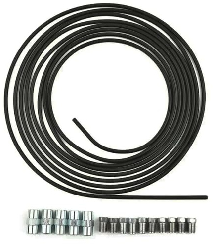 Mautopily 5m Bremsleitung Ø4,75mm Stahl im SET – verkupfert, kunststoffbesch. – Schnell zu ersetzen Bördeln F – Werkstatt, Heimwerker, Pannendienst – inkl 10×M10x1 & 5×Verbinder