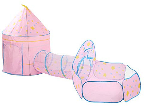 Cryfokt Tienda de Campaña para Bebés para Niños de 3 Piezas, Tienda de Juegos con Túnel para Piscina de Bolas, Adecuada para Niños Mayores de 3 Años, Tela Resistente de Primera Calidad Que Fomenta