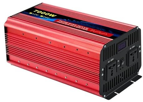 Transformateur Convertisseur Puissance À Onde Sinusoïdale 1600W/10000W 12V/24V CC vers 220V/110V CA Tension 50/60Hz Transformateur Solaire Voiture avec Écran LED(12V60HZ,7000W)