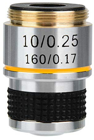 Jeffergarden 10x Biologiskt Mikroskop Akromatisk Objektivlins, 31,3 Mm för Hög Kontrast, Klar Bild med Skal Av Aluminiumlegering, Tillbehör Utan Kromatisk Aberration för Optisk