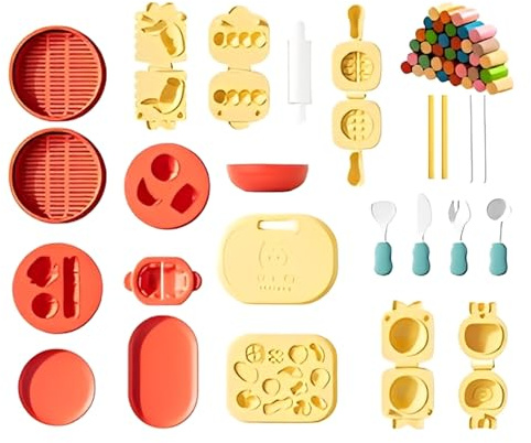 Lufttrocknendes Ton-Set - Basteln mit Formen für Lebensmittel Thema chinesische Küche - Lebensmittelspielzeug - für Kinder, Weihnachtsgeschenke, Aktivitäten für Geburtstagsfeiern, Klassenzimmer