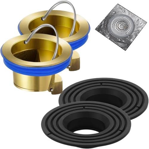 2 Stück Geruchsverschluss Dusche Set,Duschabfluss Rückflussverhinderer mit Reduzierstück,Duschboden Ablauf Rückflussverhinderer,Dichtung schneidbar,Geeignet für Bad,Balkon,Küche,Dusche