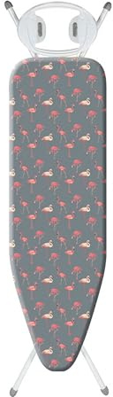 Minky White Flamingo 122 x 38cm Ironing Board, Height Up To 96cm, UK Made