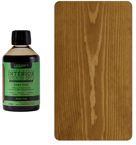 Littlefair's Holzlasur 250ml - Holzlasur Innen - Holz Lasur Für Natürliche Holzmaserung - Wasserbasierte Wood Stain - Schnell Trocknend & Umweltfreundlich - Farbe: Dunkle Kiefer