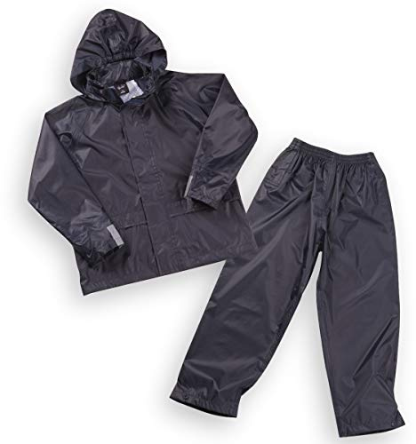 Boys Kids Childrens Waterproof Jacket Coat Trousers Pants Set Hooded Tracksuit Navy 3-4 Years