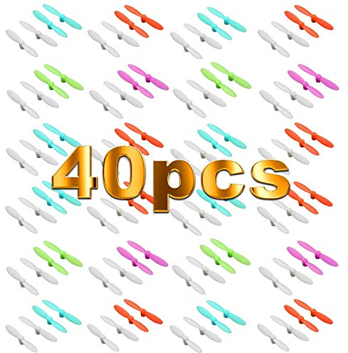 VUNIVERSUM 10 Sätze 40 Stück Propeller Rotorblätter Blade kompatibel zu Nano WLtoys V272 V676 E10 E10C E10W CX-10 CX10 CX-10A CX-10C CX-10W CX-10D CX-10WD 30mm Quadcopter Drohne Copter