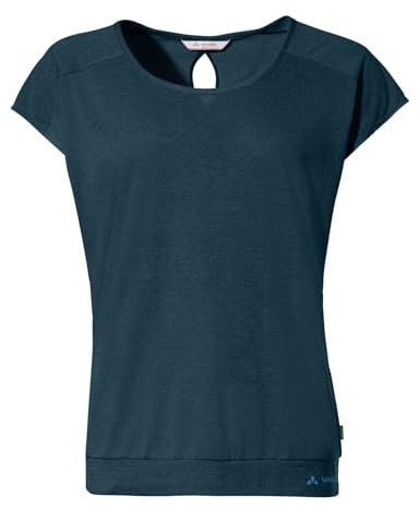 VAUDE Women's Skomer T-Shirt III, leichtes T-Shirt zum Wandern und für den Alltag, schnelltrocknendes Material, Dark sea, 38