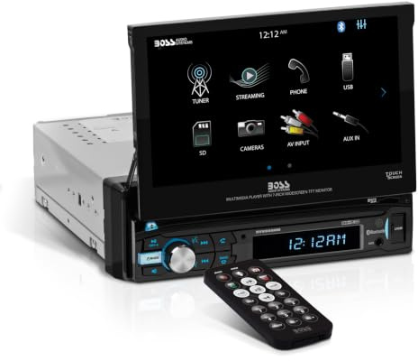 BOSS Audio Systems BV9968MB Car Stereo – Single Din, 7 Inch Touchscreen, Bluetooth, No CD DVD Player, AM/FM Radio Receiver