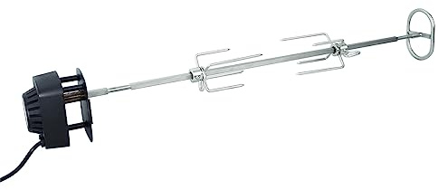 SANTOS motorisierter magnetischer Drehspieß - passend für Napoleon Rogue 425er & Freestyle 425er - Gasgrill-Rotisserie - 2 Laufrichtungen - Fleischnadeln