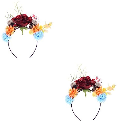 FRCOLOR 2 Stück -kopfbedeckung Für Halloween -kopfschmuck Blumen-stirnband Kostüme Cosplay Party Kopfbedeckung Für Frauen Und Mädchen