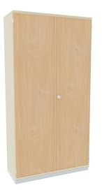 Geramöbel Garderobenschrank mit ausziehbarem Garderobenhalter, mit Mittelseite und 5 Dekor-Einlegeböden, abschließbar, 1000x425x1920, Buche/Ahorn
