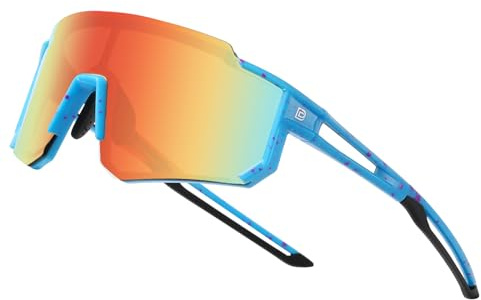 DUCO polarizado c juvenil deporte ciclismo sombra marco ligero UV400 niño niños niñas béisbol gafas de sol DK310, Marco Azul Rosa Negro Temple Revo Naranja Lente
