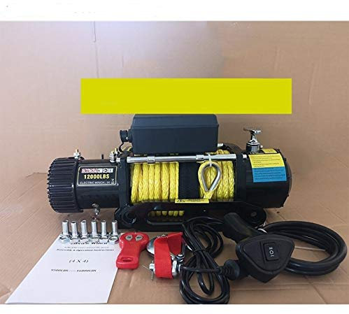 Correas de remolque 12v / 24v 12000 libras de nueva cuerda de nylon cabestrante todoterreno cabrestante cabrestante eléctrico con mando a distancia inalámbrico Levantamiento de objetos pesados