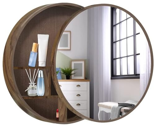 Armoire miroir à porte coulissante avec grand espace de rangement, miroir HD pour décoration murale de salle de bain, coiffeuse, entrée et salon
