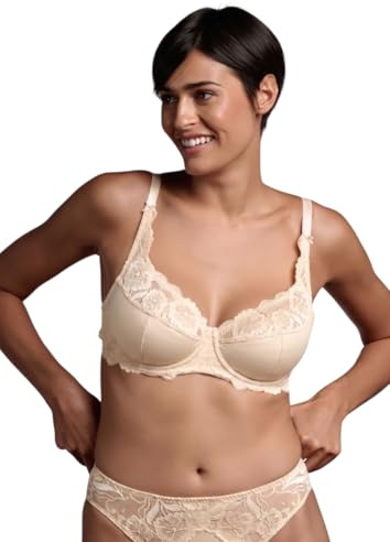Lepel Belseno Pizzo 255 - Reggiseno a Balconetto da Donna con Ferretto 3D Ergonomico, Interno Coppa in Cotone, Nero - Nudo 4C
