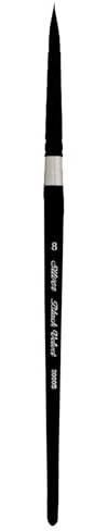 Silver Brush 3000S-8 Black Velvet Short Handle Blend Squirrel and Risslon Brush, Round, Size 8
