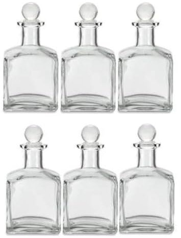 Nakpunar botella de vidrio cuadrada con tapón de botella de vidrio – 3.75 oz (110 ml)
