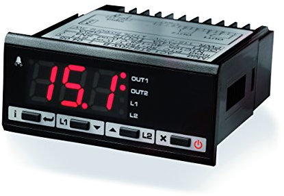 Fantini Cosmi L02AM2 Termostato On/Off, P.I.D. a 2 Uscite con Gestione Allarmi di Temperatura, 230 V, Nero