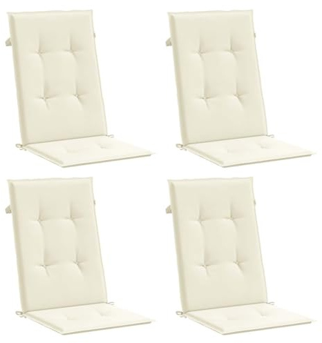 vidaXL 4X Cojines de Silla Jardín Crema Almohadón Almohadilla Acolchado Banco