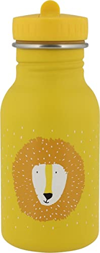 Trixie Drinking Bottle - Mr. Lion - 350ml Stainless Steel Water Bottle for Kids - Yellow - Leakproof - Eco-Friendly and BPA-Free