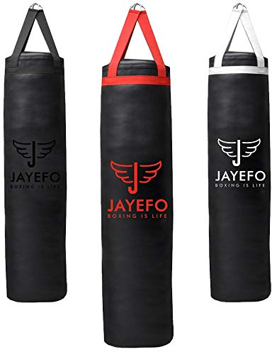 Jayefo Sport-Boxsack, zum Aufhängen, für MMA, Karate, Judo, Muay Thai, Kickboxen, Selbstverteidigung, Training für Training zu Hause oder im Fitnessstudio, 1.2 m – 1.2 m, Rot