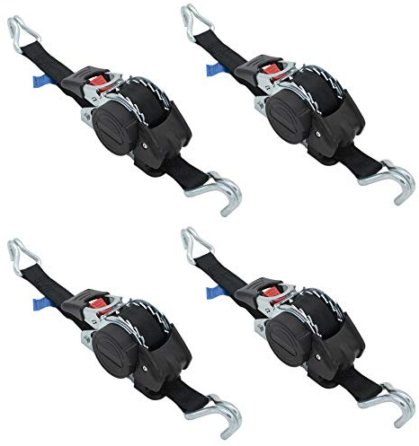 Zurrtec Automatik Spanngurt 1,8 m 25 mm – LC 300/600 daN – Zurrgurt mit Ratsche – 4er Set