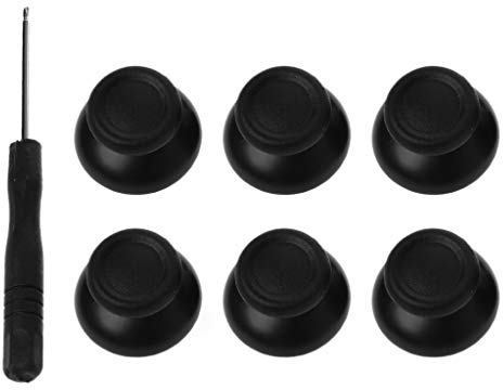 SHOTAY 6PCS Analog Stick Thumbsticks Thumb Stick Joystick Schraubendreher Werkzeugsatz Ersatzkits Schwarz für 4 PS4 Controller Ersatzteile Schwarz