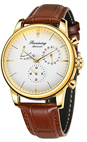Forsining Herren Automatikuhr Gangreserve Datumsanzeige Mode Mechanische Armbanduhr
