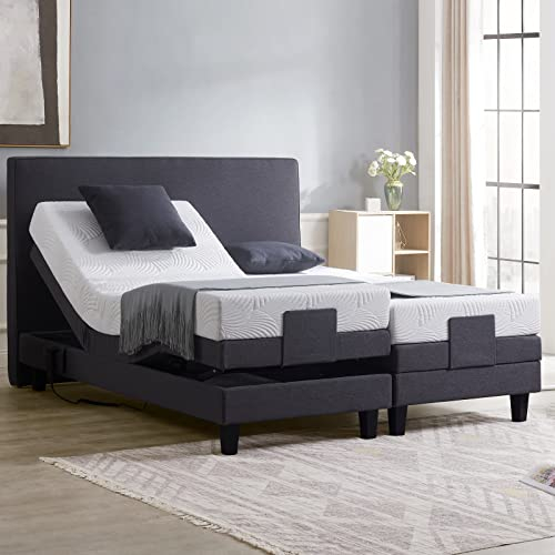 De RUCCI Motorbett 209E und Matrazen Bett Elektrisch, Zwei Jahre Garantie auf den Bettmotor, mit hochrangiger Visco-Matratze, DREI Farben wählbar (180 x 200 cm, Anthrazit)