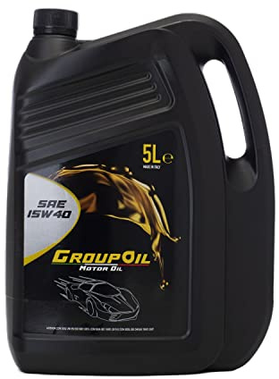Lubrificanti GROUPOIL SAE 15W-40 ACEA E2 A2/B2 1x5L- Olio motore multistagionale di alta qualita disegnato sia per motori alimentati a benzina che diesel e turbo - 100% made in italy