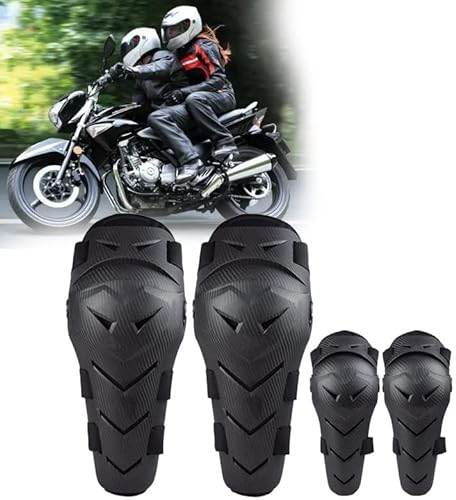 MJZYP Confezione da 4 Accessori Protettivi per Moto, Ginocchiere Protezione Motocross, Moto Ginocchiera Parastinchi Pad Adatti per Moto da Cross, Skateboard, Pattinaggio
