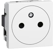 278111L Prise de courant 2P+T affleurante - Blanc - 45x45 clippage direct sur goulotte - Legrand Mosaic