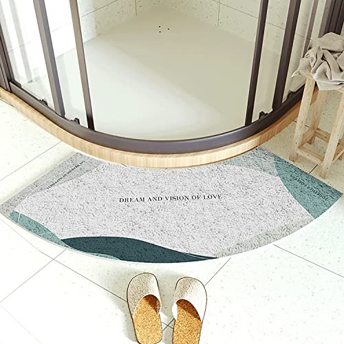 KAYBTNT Eckdusche Duschvorleger, 100 x 45 cm Badezimmerteppich Gebogene Badematte, Halbrund Duschvorleger, Waschbar Badvorleger rutschfest Duschmatte Badteppich,Style b