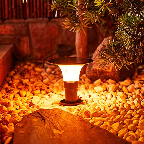 Arnusa Smarte LED Solarleuchte Gartenleuchte 23 cm Solarlampe Gartenlampe mit APP-Steuerung 360lm 4000mAh Außenleuchte kabellos