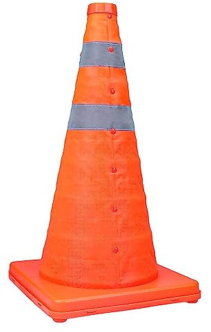 Qihuyi Coni stradali Pieghevoli | Coni stradali Arancioni Pieghevoli da 17,7 Pollici - Coni Arancioni per parcheggio, Coni da Costruzione Riflettenti per, parcheggi, addestramento alla Guida