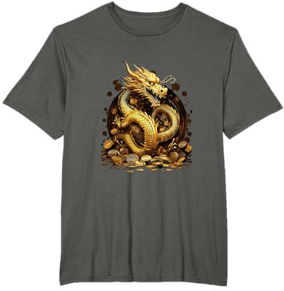 Pièces d'or lunaires Dragon Nouvel An chinois 2024 T-Shirt