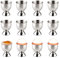 Yitobici Eierbecher aus Edelstahlmit, Fuß, stapelbar, 12er Set Eierhalter Tablett,12Stück Silber