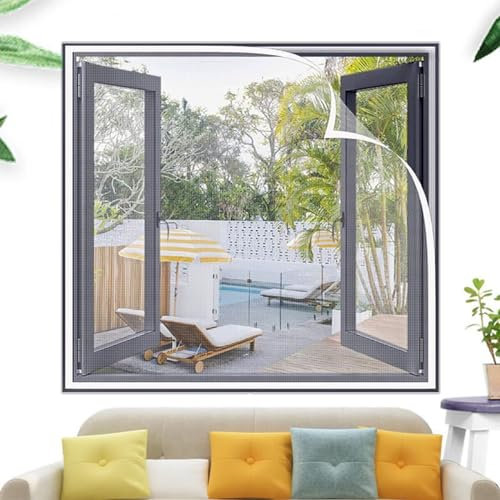 Mosquito Net for Window, 155x150cm No Drilling Roof Mosquito Net Mosquito Net for All Interior and Exterior Windows