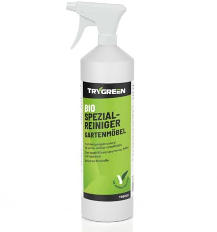 Spezialreiniger Gartenmöbel - Umweltfreundlicher Starkreiniger für Kunststoff & glatte Oberflächen im Außenbereich (1 Liter, Sprühflasche)