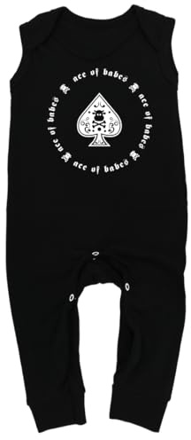 Baby Moo's ACE OF BABES Heavy Metal Baby & Toddler Romper | Alternative Rock Dungarees Baby Clothes New Baby Gift Idea