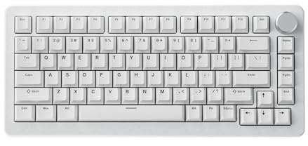 DrunkDeer A75 Pro Rapid Trigger Mechanical Gaming Keyboard Silent Magnetic Switch Adjustable Actuation PBT Keycap Cherry Profile RGB 75% 82Keys ANSI Wired with Knob,White