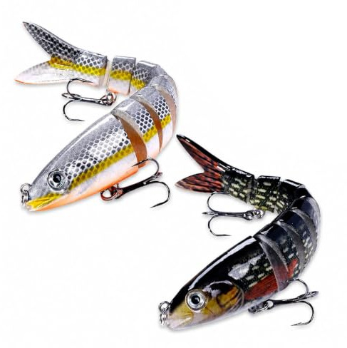 CZAYEFNH Kunstköder köder，3 Stück Angelköder Kunstköder Fische, 3D Lifelike Multi Gelenkartigen Wobbler köder Gummifische für Forellen Hecht Angeln Köder