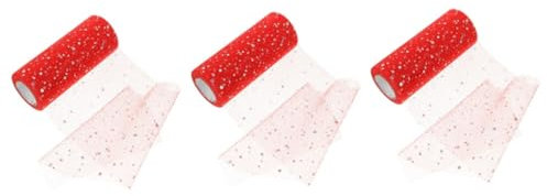 VILLCASE 3rollen Dekorative Tüll-Rolle Mit Pailletten Für Hochzeiten Yards Eleganter Netzstoff Für -Dekorationen Und Festliche Anlässe Leuchtendem