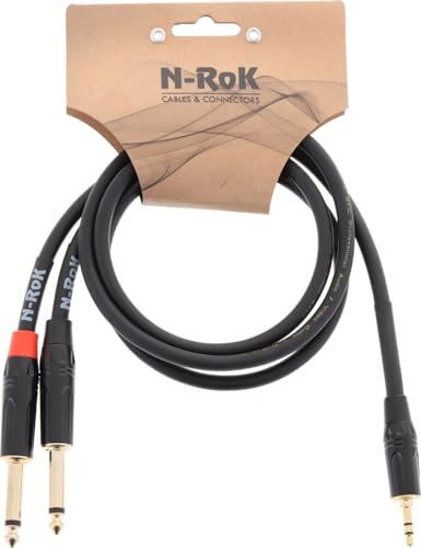 N-RoK Cavo Premium stereo 3,5 mm / 2 x jack 6,3 mm mono 0,9 m