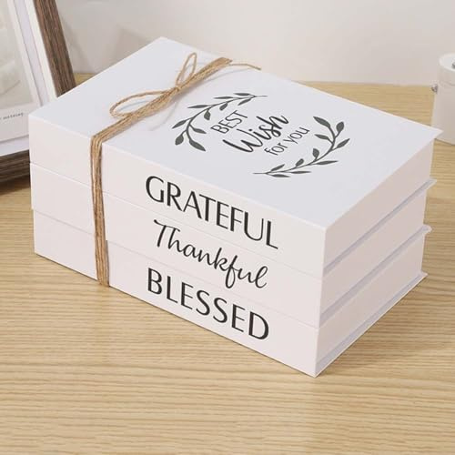 Lot de 3 faux livres décoratifs décoratifs pour maisons raffinées et élégantes (souhait)