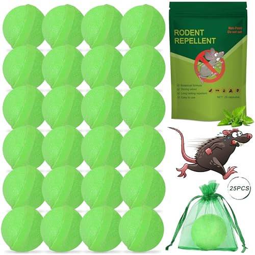 IEEILULU Repellente per Topi, 25 Pezzi Dissuasore per Topi, Velenos Naturale per Topi con guantis, Repellente per Roditori, Repellente Topi Bustine per seminterrato, soffitta, Magazzino